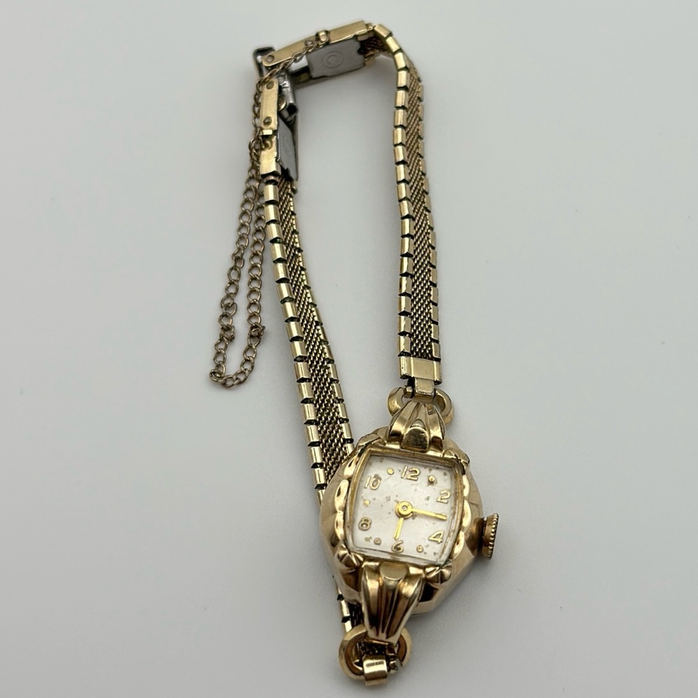 Vintage Bulova Womens Watch Gold 10k RGP Swiss L6 Wind Up Watch 1950s Antique - Picture 3 of 15